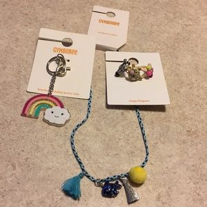 BNWT GYMBOREE JEWELRY BUNDLE OF 3 COOL KIDS ITEMS RINGS AND NECKLACE & KEYCHAIN